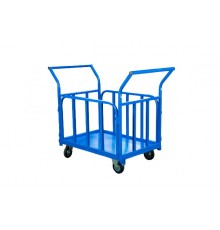 Тележка платформенная TOR ТП-Б (800х1400) с бортами и двумя ручками (колеса 160)