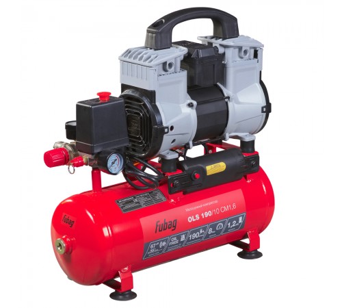 Компрессор безмасляный малошумный FUBAG OLS 190/10 CM1.6, 190 л/мин, 10 л